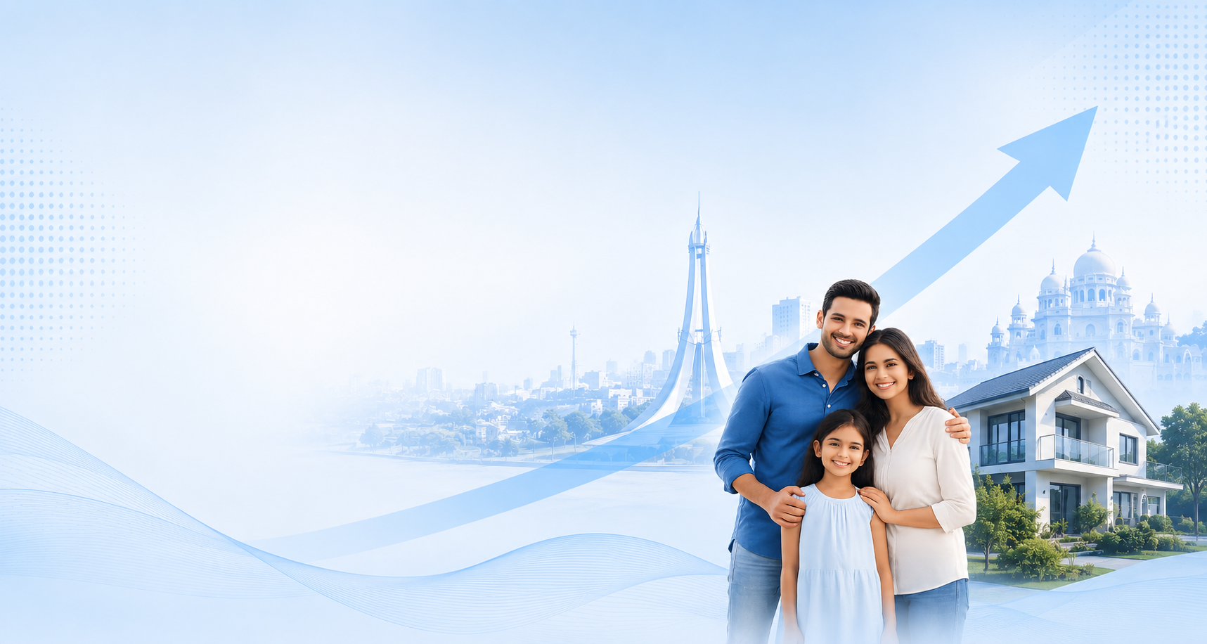 Happy family with Nagpur backdrop